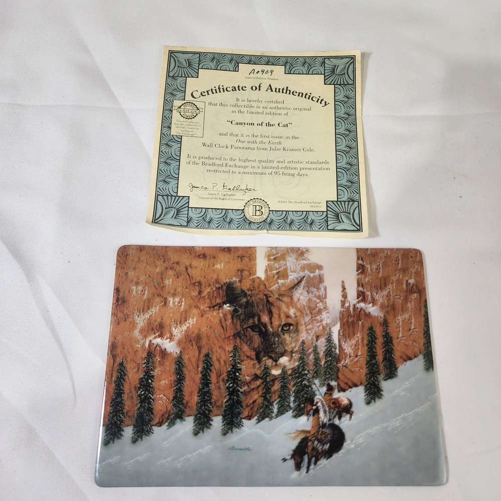 Canyon Of The Cat Faces Of Nature Julie Kramer Cole 1992 Bradford Exchange 8.25"